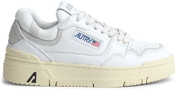 Amazon | [オートリー] CLC LOW 厚底 レザー スニーカー 白 ホワイト